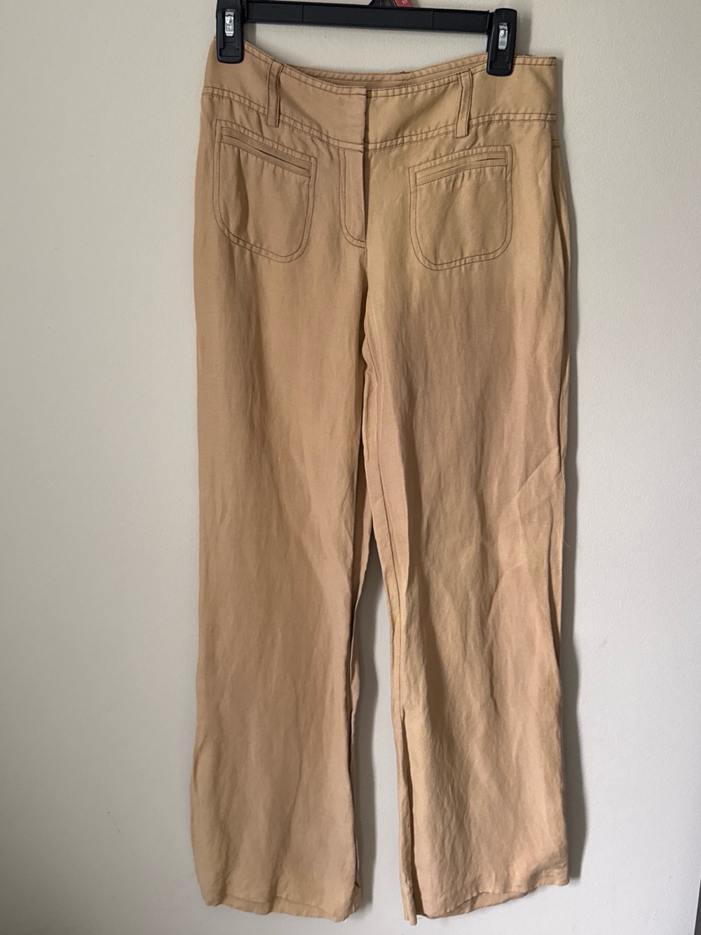 Cache Wide-Leg Jeans in Light Beige